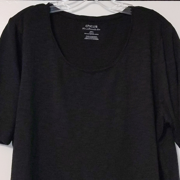 Chico's Sheer Black Tee - Picture 2 of 5
